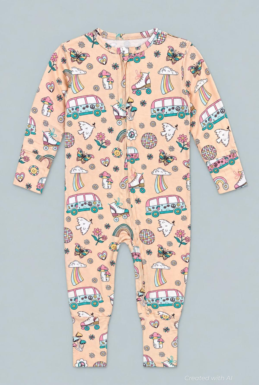 Retro Roller Skates Convertible Romper - Groovy Skates - Romper