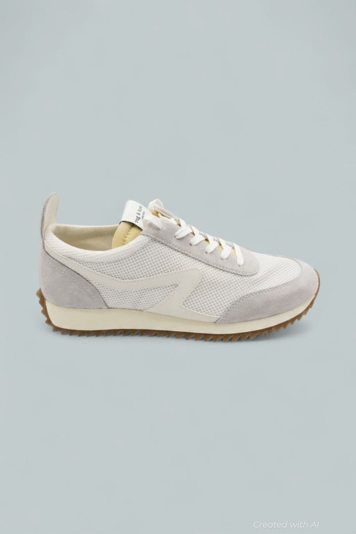 Retro Runner Mesh & Suede Sneaker - Offwht - Sneaker