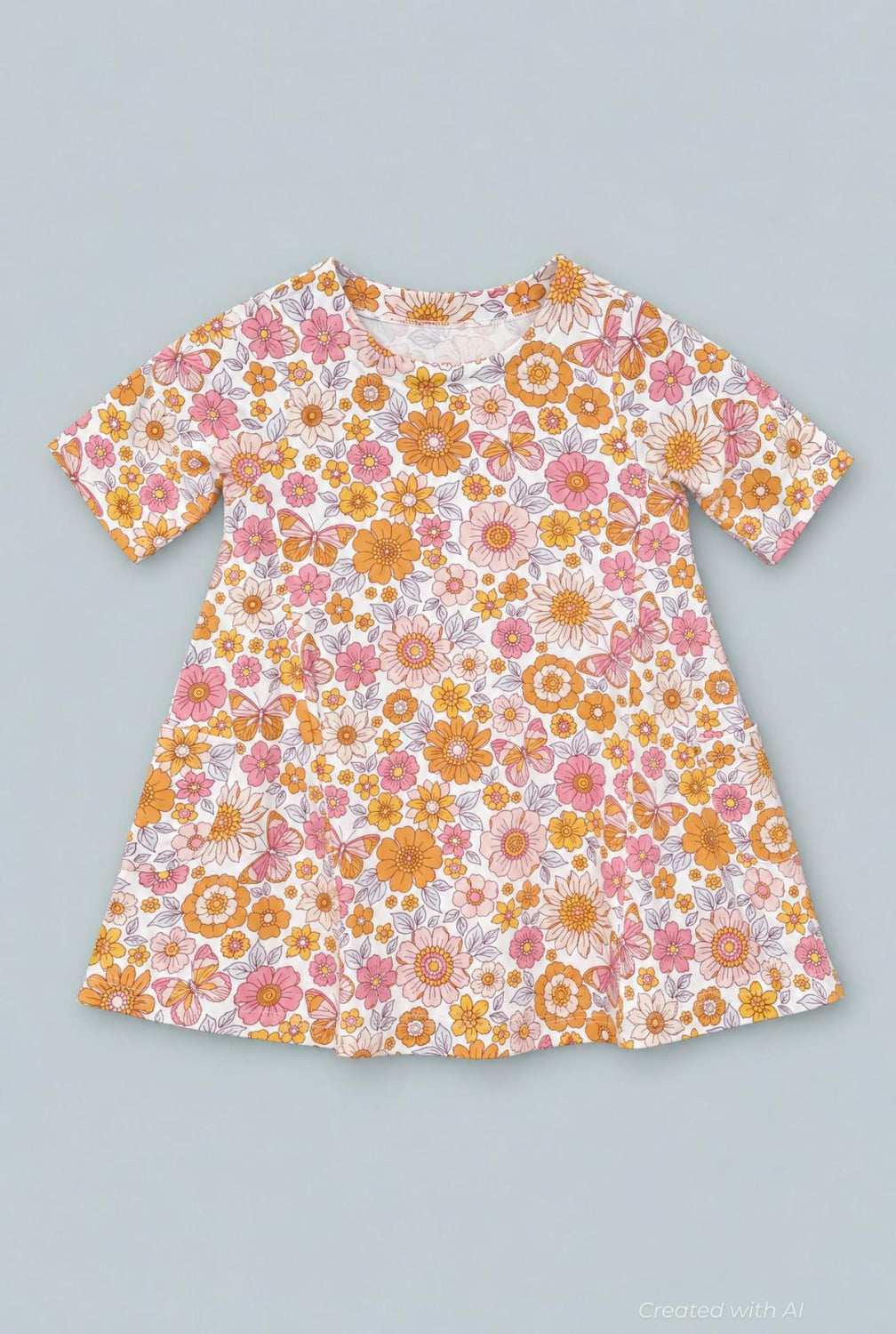 Retro Vintage Flowers Miss Mayhem Tunic Top - Kim’s Calling - Shirt