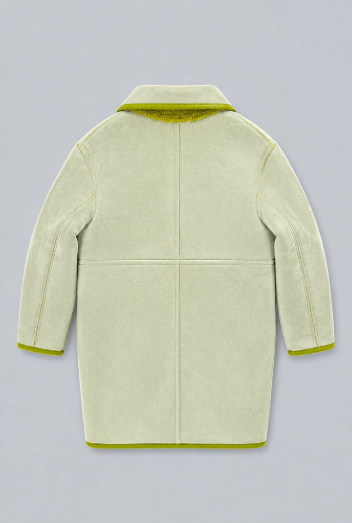 Reversible Faux Shearling Coat - Chartreuse - Coat