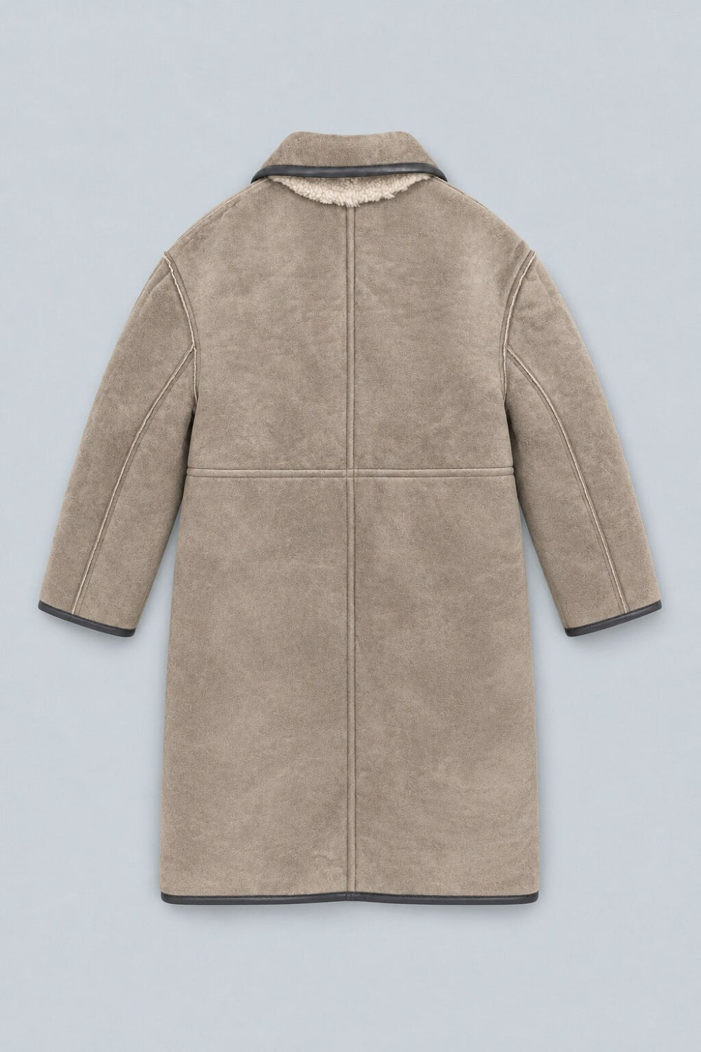 Reversible Faux Shearling Coat - Gray Combo - Coat