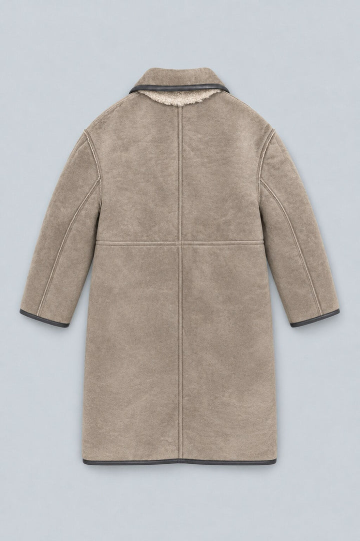 Reversible Faux Shearling Coat - Gray Combo - Coat