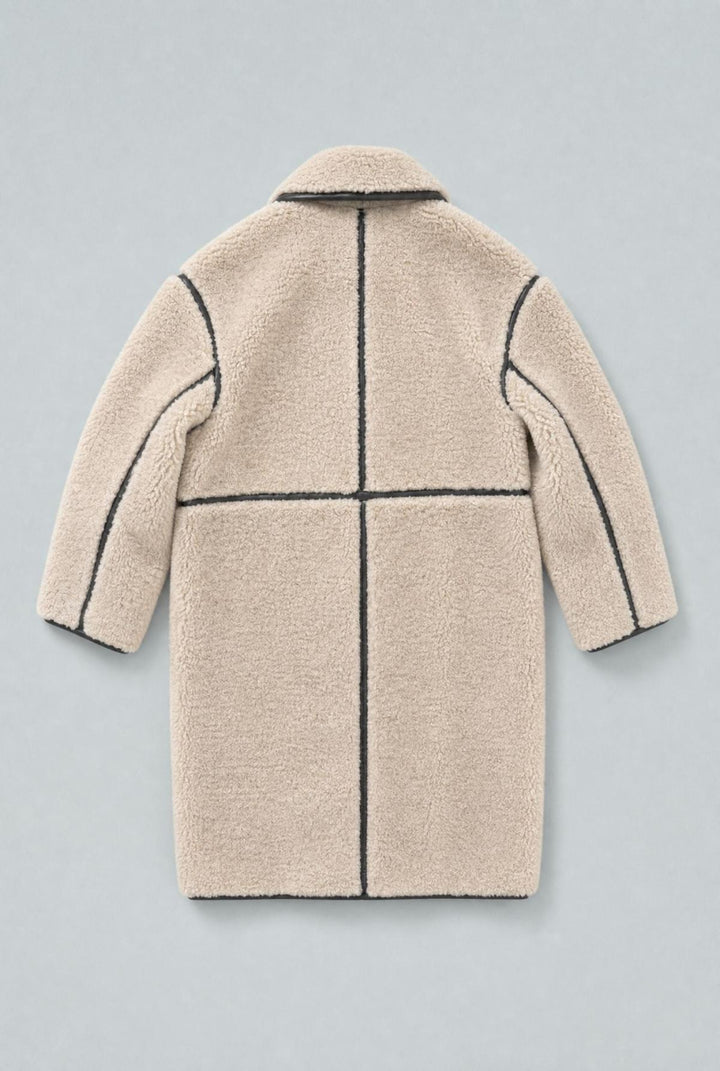 Reversible Faux Shearling Coat - Gray Combo - Coat