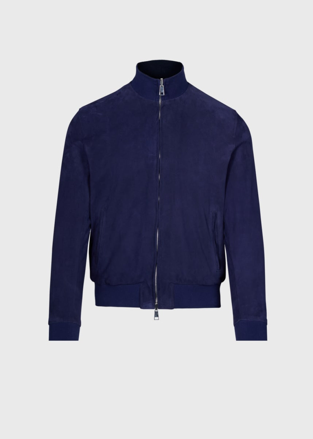 Reversible Suede Bomber Jacket - Navy - Jacket