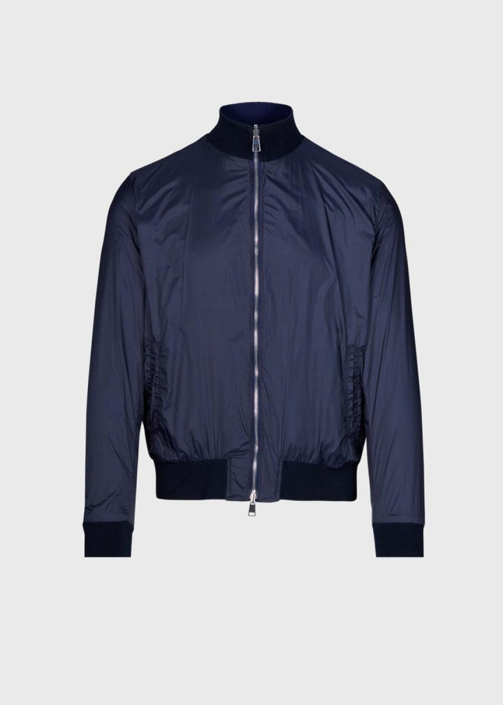 Reversible Suede Bomber Jacket - Navy - Jacket