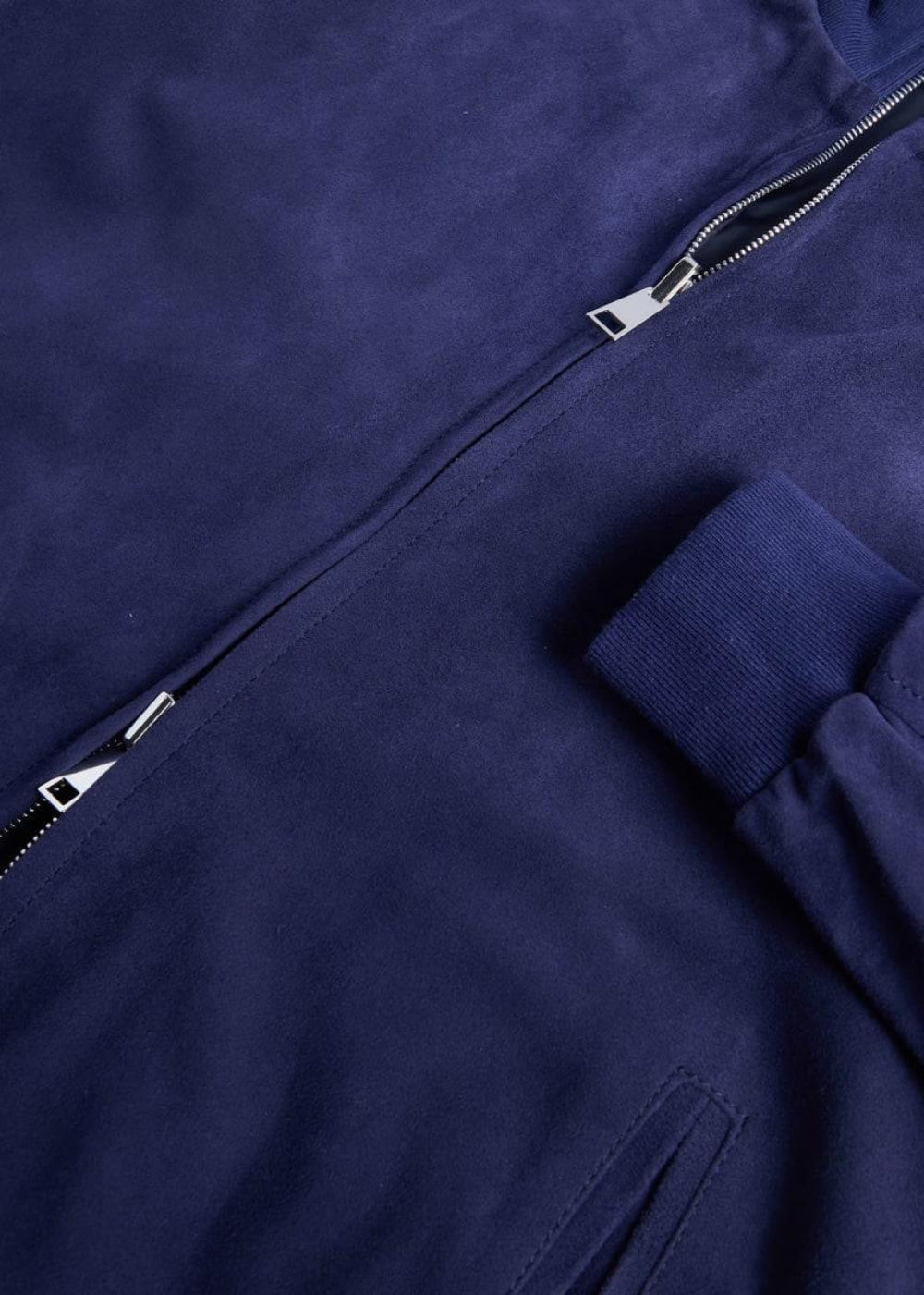 Reversible Suede Bomber Jacket - Navy - Jacket