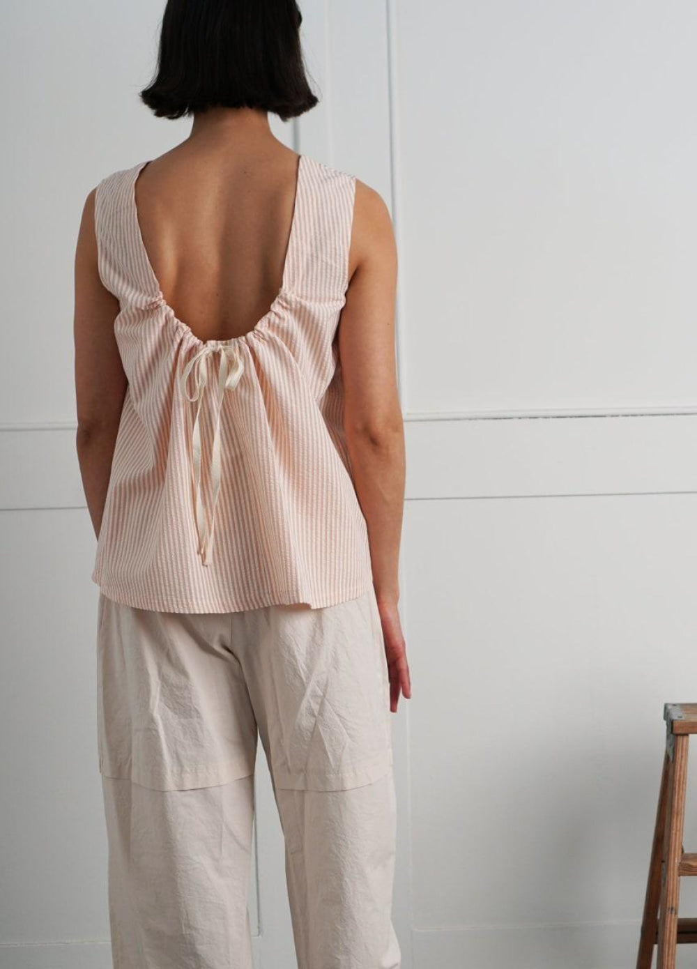 Reversible Uma Blouse In Sunwashed Stripes - L - Shirt