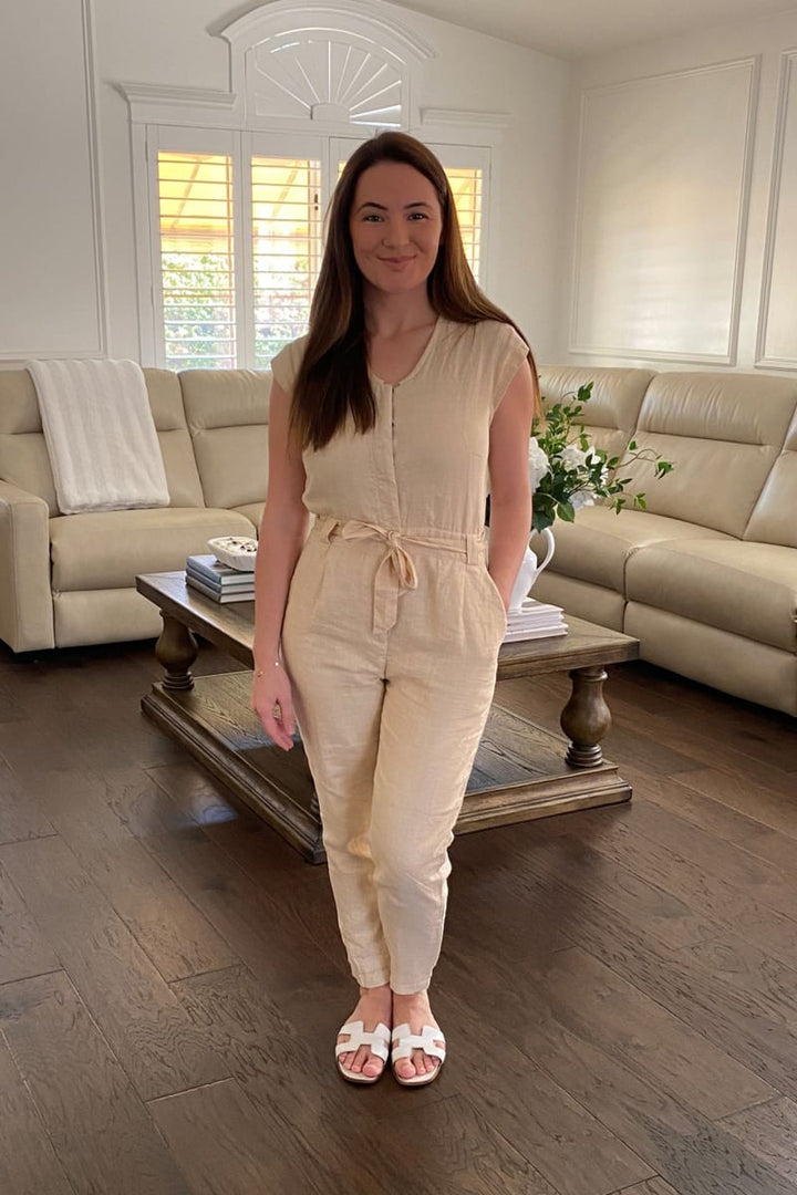 Evening Chai Jumpsuit - Neutral Beige