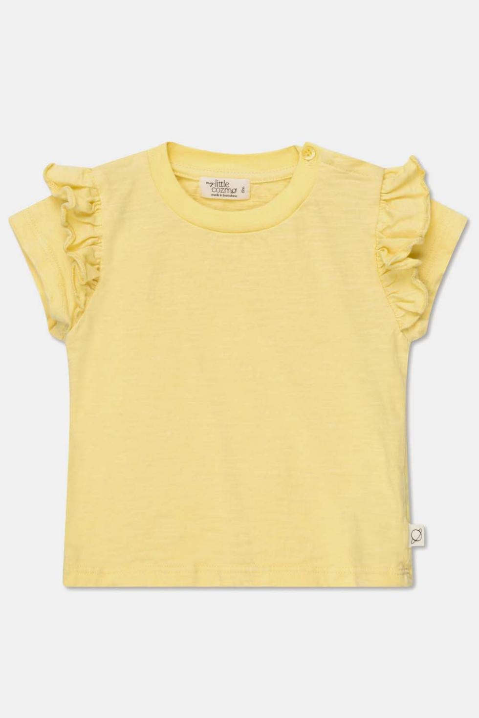 Slub ruffle baby t-shirt - Yellow
