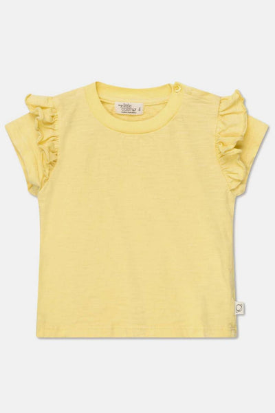Slub ruffle baby t-shirt - Yellow