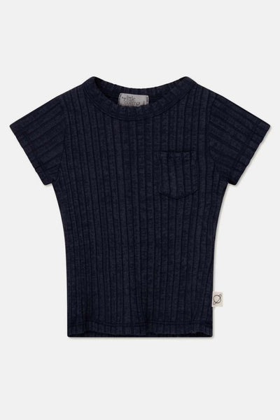 Rib basic baby t-shirt - Dark blue - T-shirt
