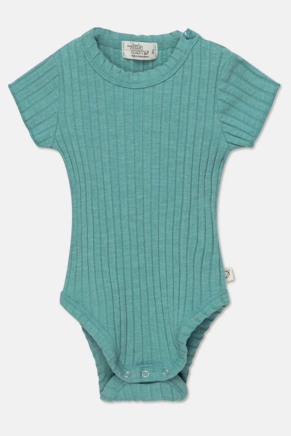 Rib lettuce-edge baby bodysuit - Green - 6M - Bodysuit