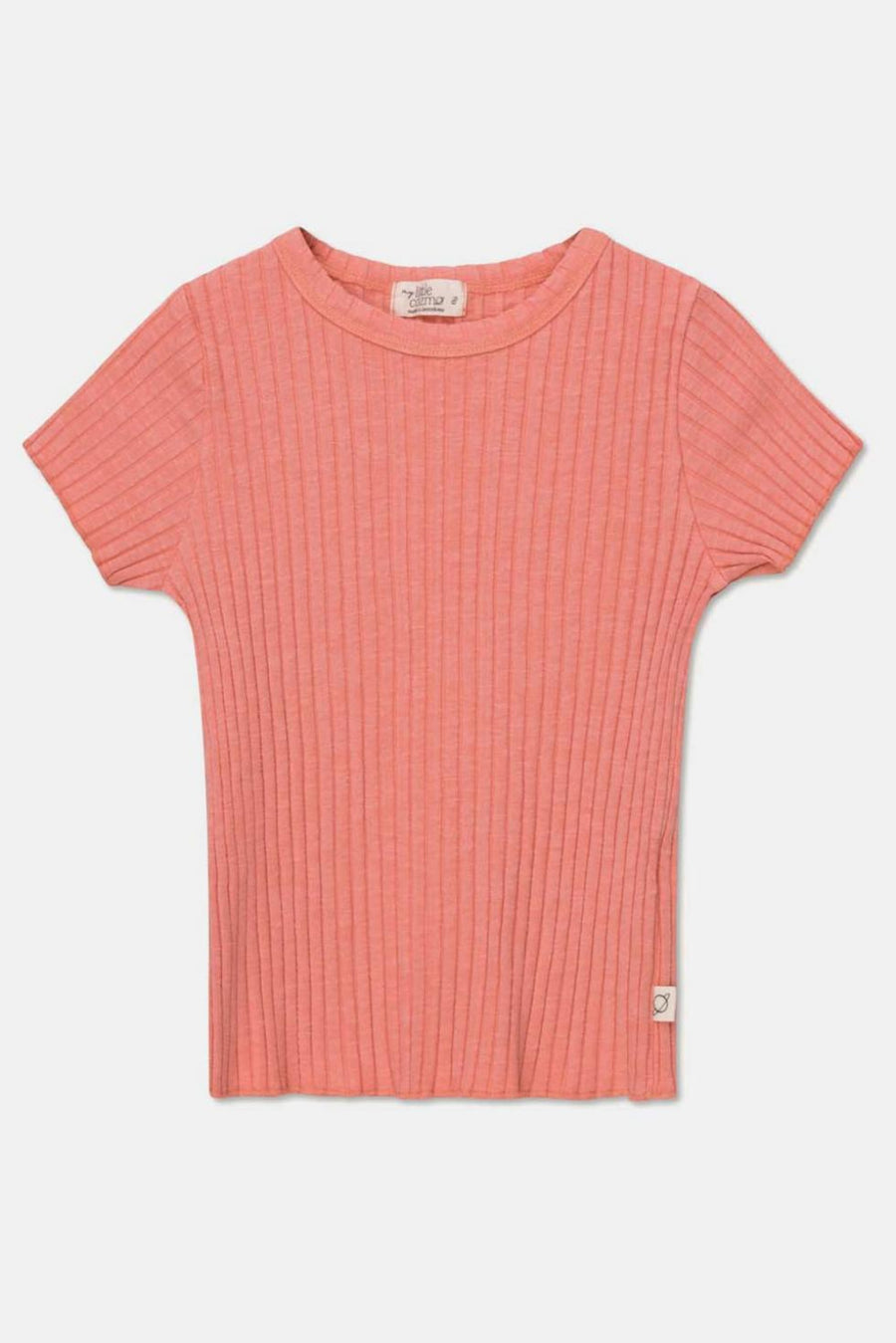 Rib lettuce-edge t-shirt - Coral - 6Y - T-shirt