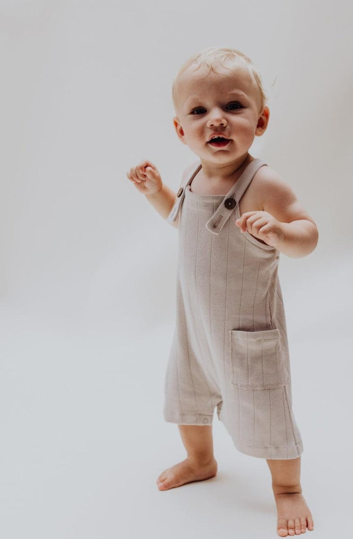 Rib Overalls - Stone - Overalls