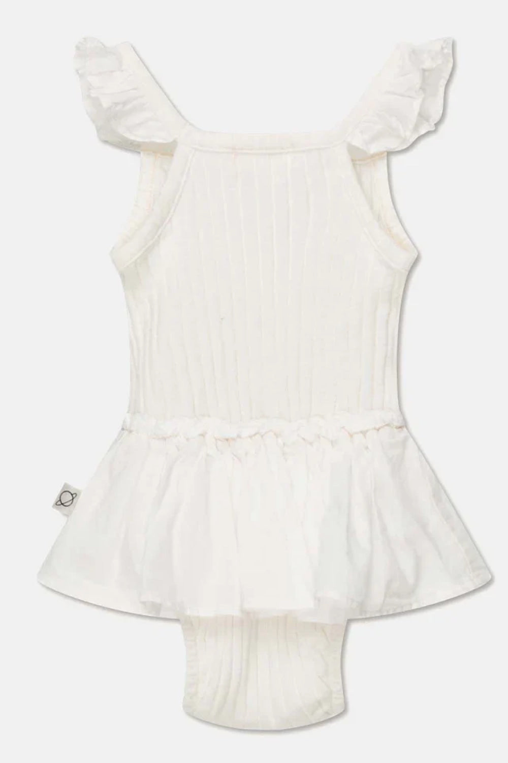 Rib ruffle baby romper - Ivory - 6M - Romper