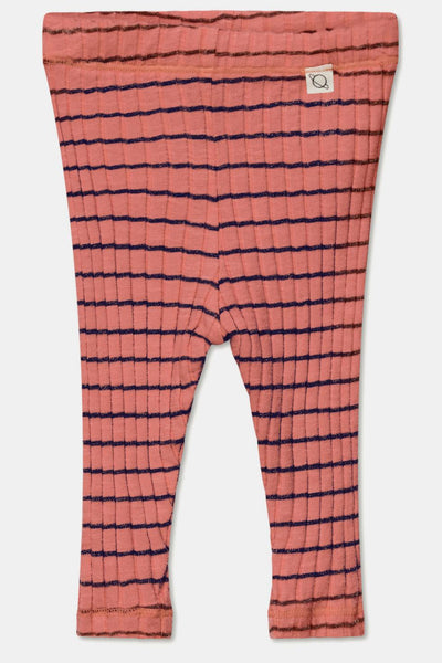 Rib stripe baby leggings - Coral - 6M - Leggings