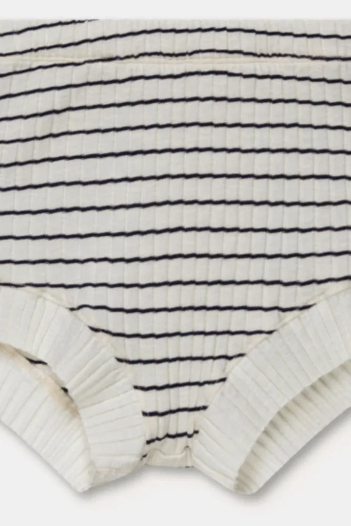 Rib stripe shorts - Ivory - Bloomer