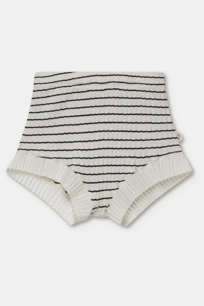 Rib stripe shorts - Ivory - Bloomer