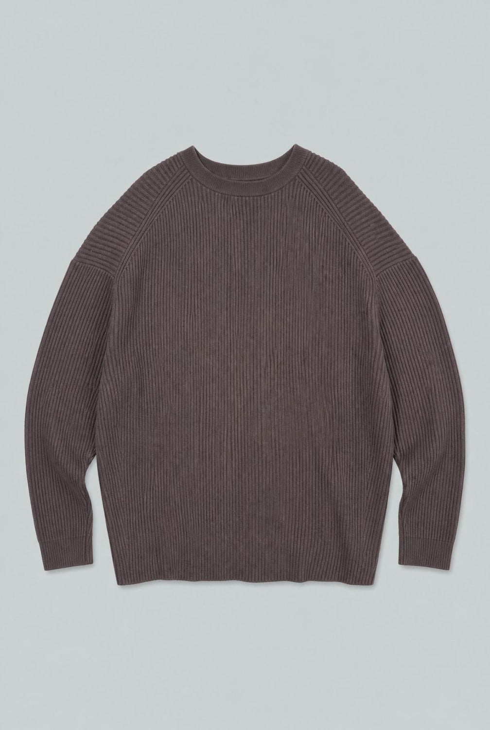 Ribbed Cashmere Blend Cardigan - Chocolate - L - Cardigan