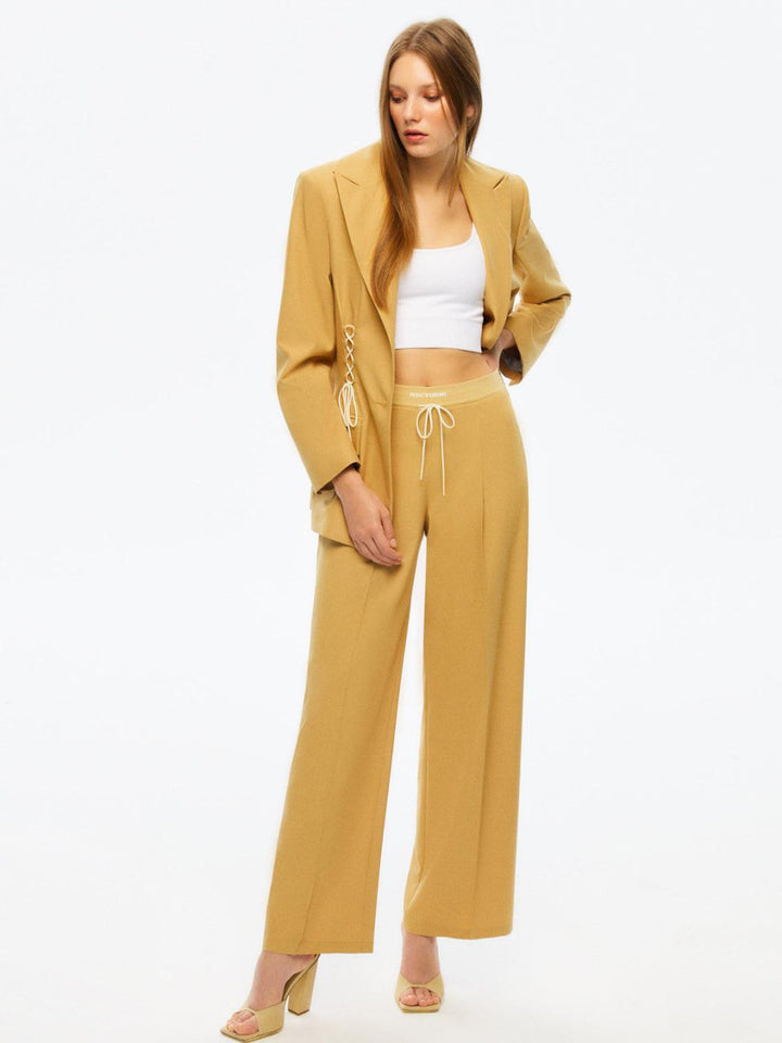 Ribbed Pants - Camel - Pants