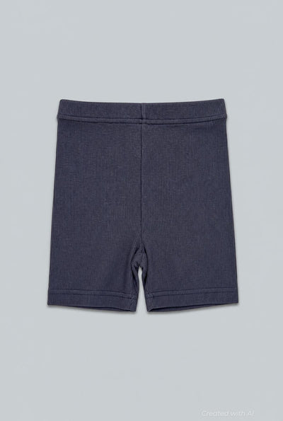 Ribbed Shorts - Black - Shorts