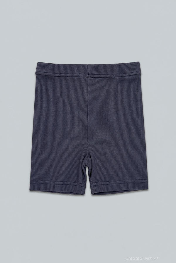 Ribbed Shorts - Black - Shorts
