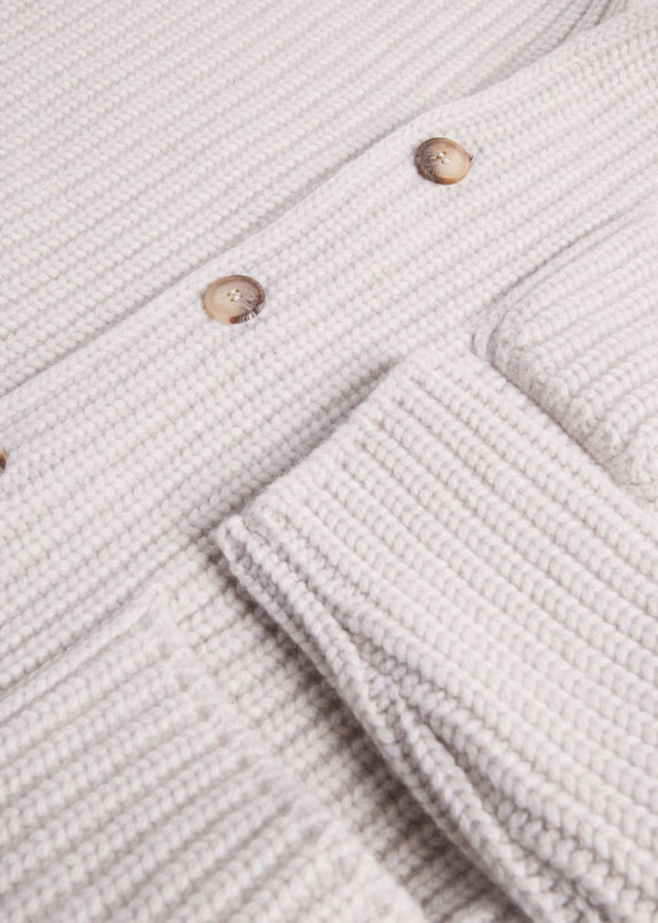 Ribbed Sweater Jacket - Cream - XL (44) - Cardigan