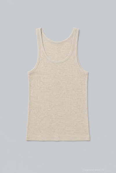 Ribbed Tank Top - Oatmeal - Tank Top