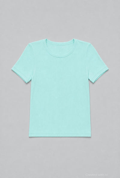 Ribbed Tee - Mint - T-shirt