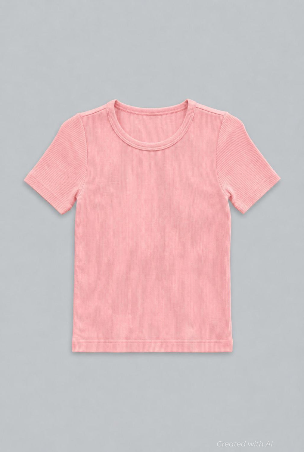 Ribbed Tee - Pink - T-shirt