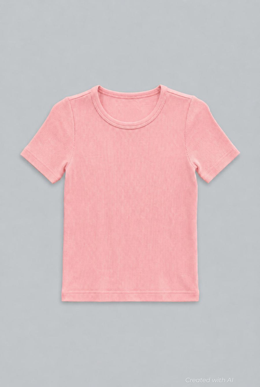 Ribbed Tee - Pink - T-shirt