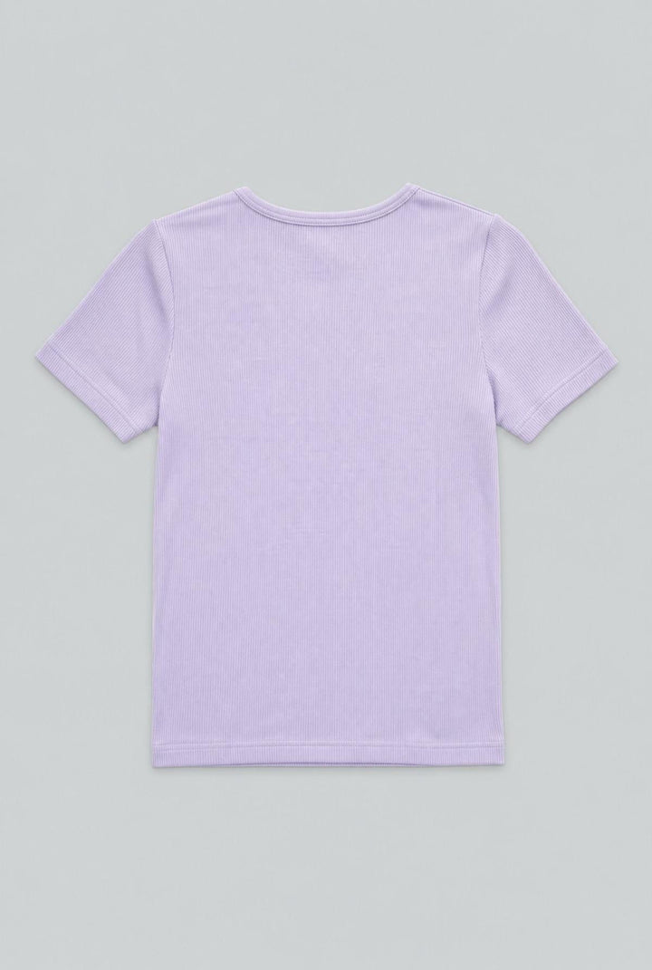Ribbed Tee - Purple - T-shirt