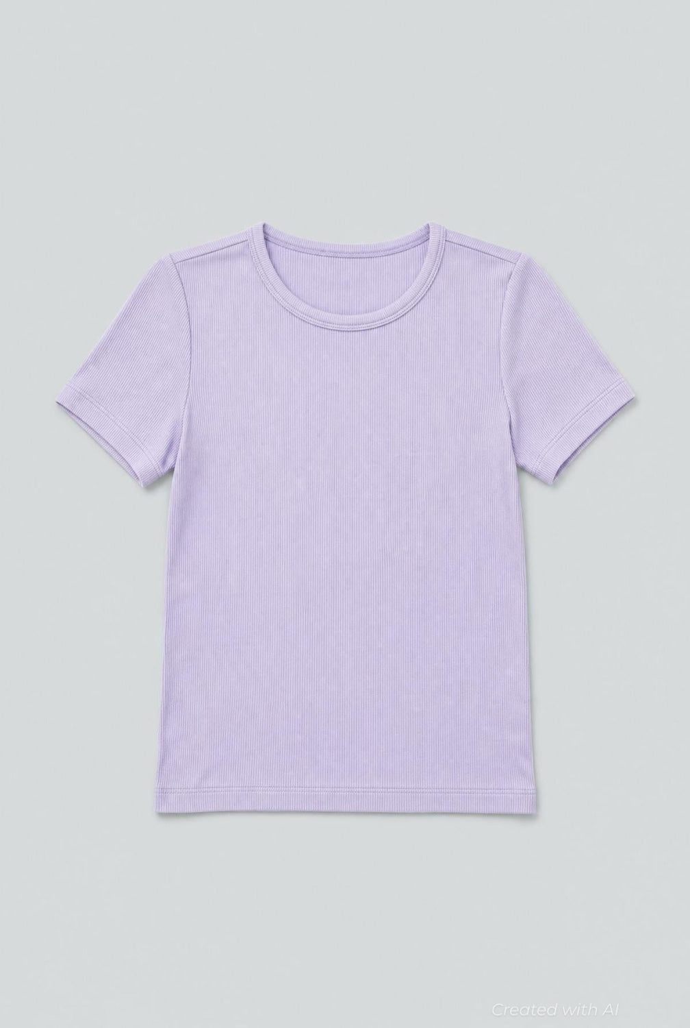 Ribbed Tee - Purple - T-shirt