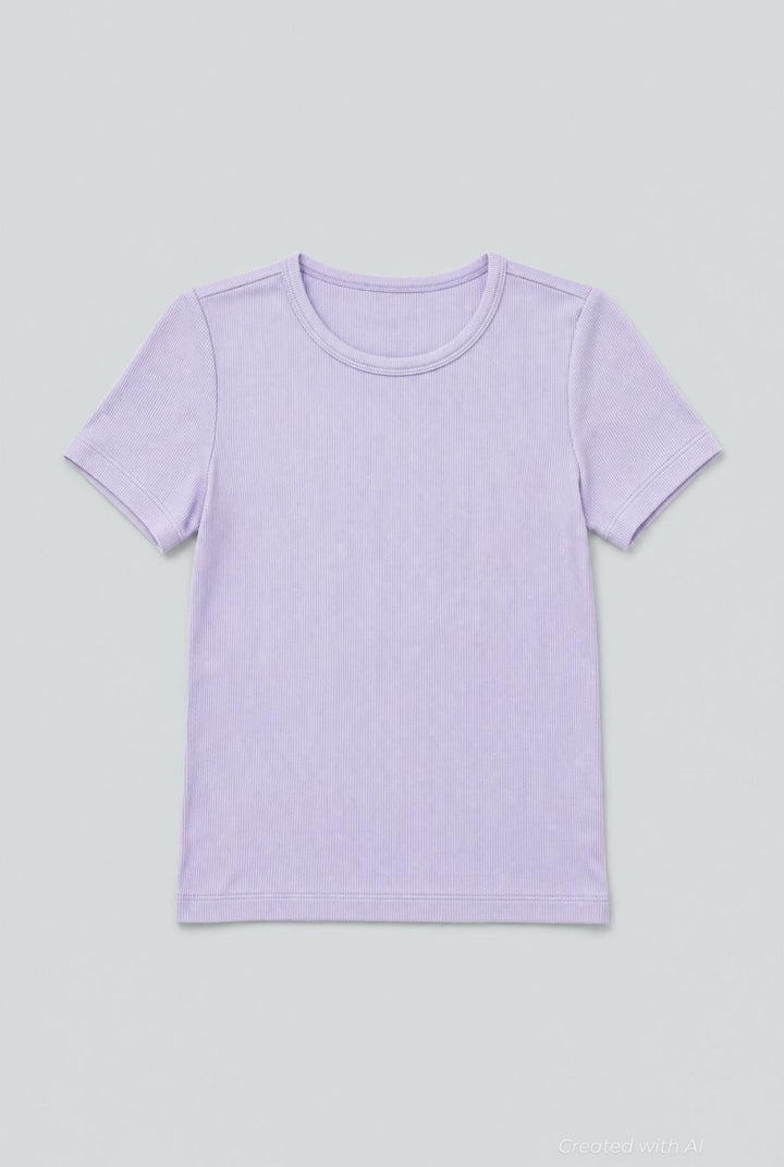 Ribbed Tee - Purple - T-shirt