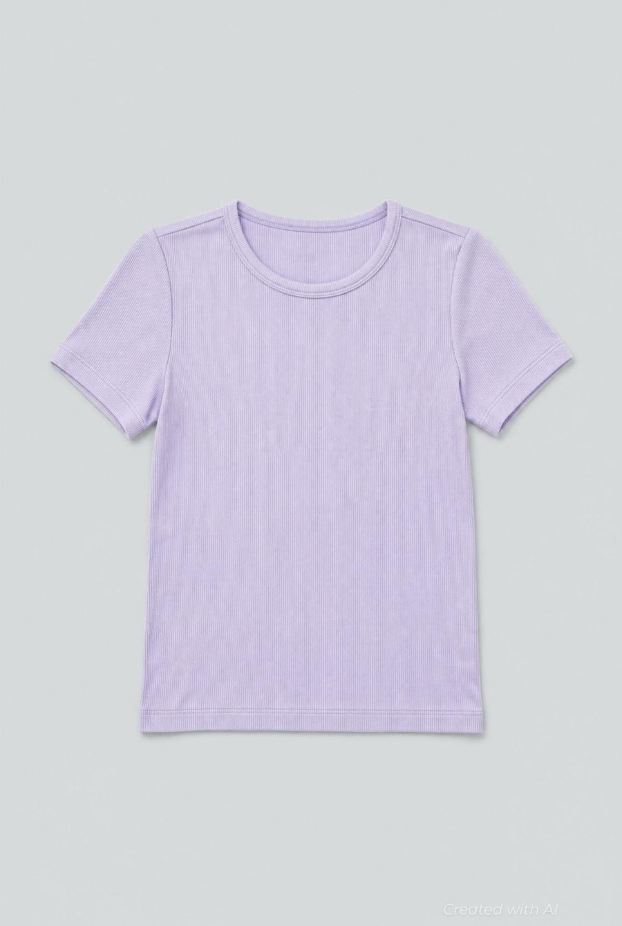 Ribbed Tee - Purple - T-shirt