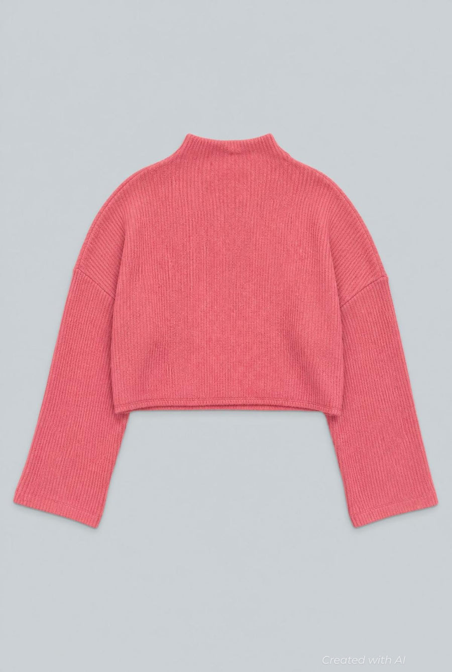 Ribbed Textured Open Back Top - Rose - Knit Tops