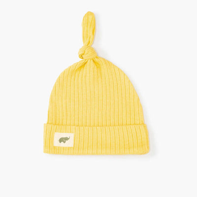 Ribbed Top Knot Cap - Marigold - 0-6m - Knot Hat