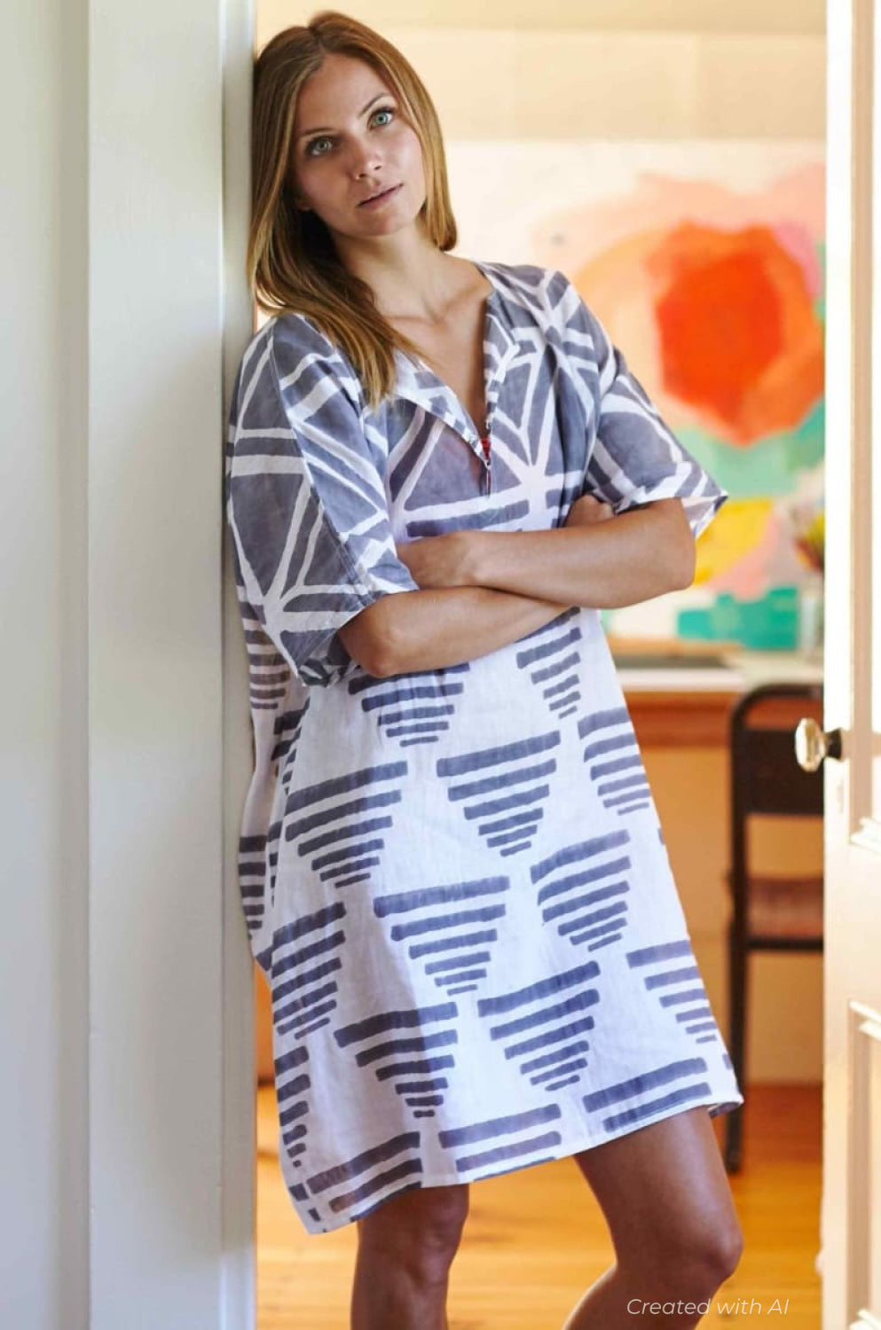 Rise Caftan - Grey Linen Organic - One Size - Dresses