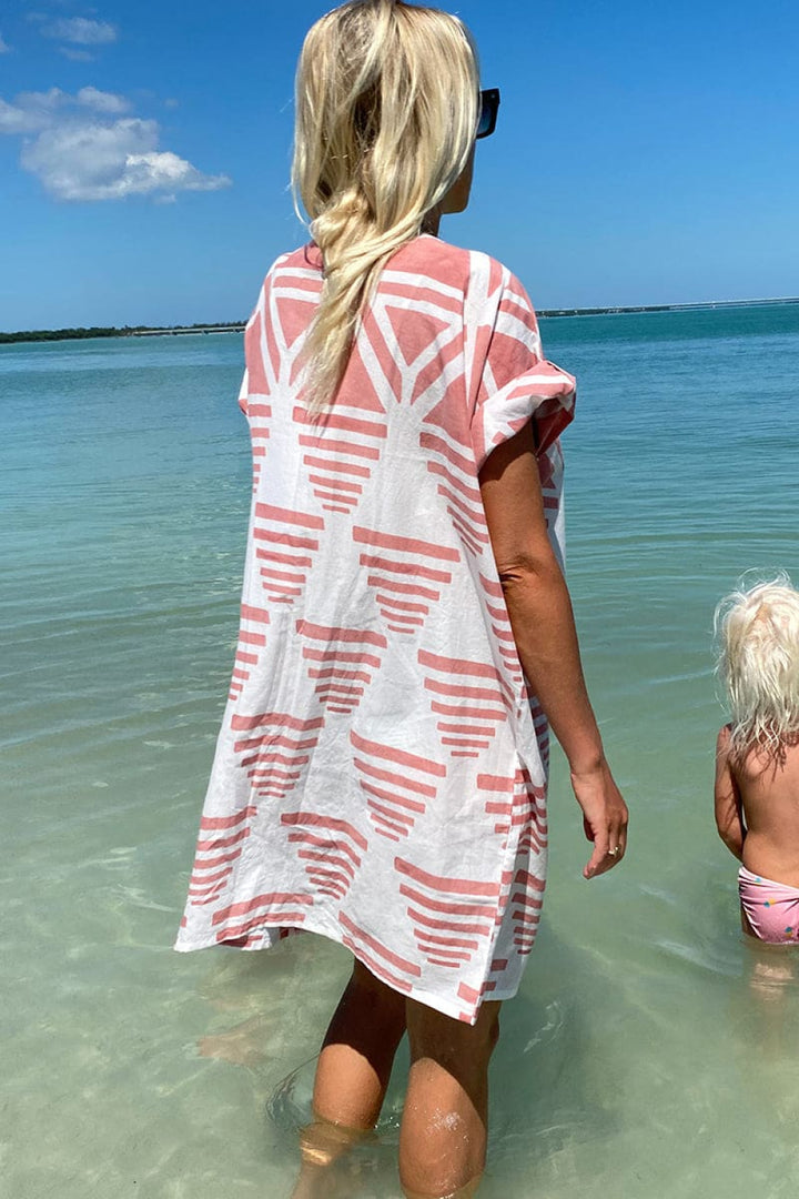 Rise Caftan - Muted Clay Linen Organic - One Size - Cover-up