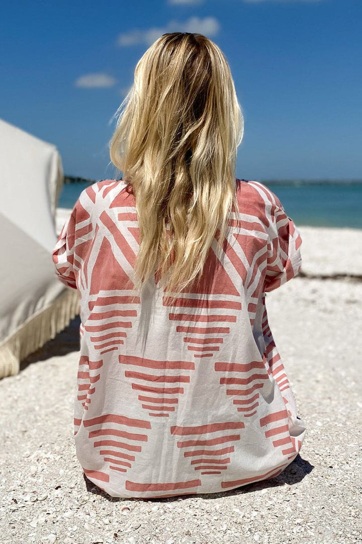 Rise Caftan - Muted Clay Linen Organic - One Size - Cover-up