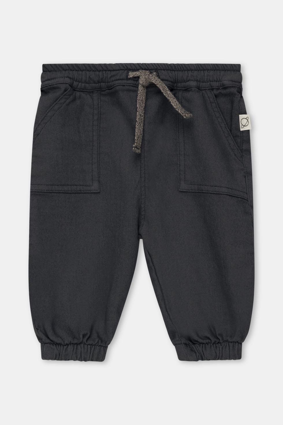 Cotton fleece baby pants - Dark grey