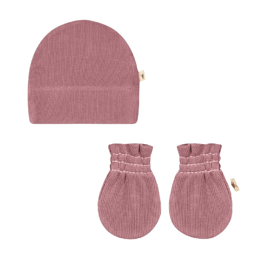 Beanie with Cotton Mittens Set - Hibisco