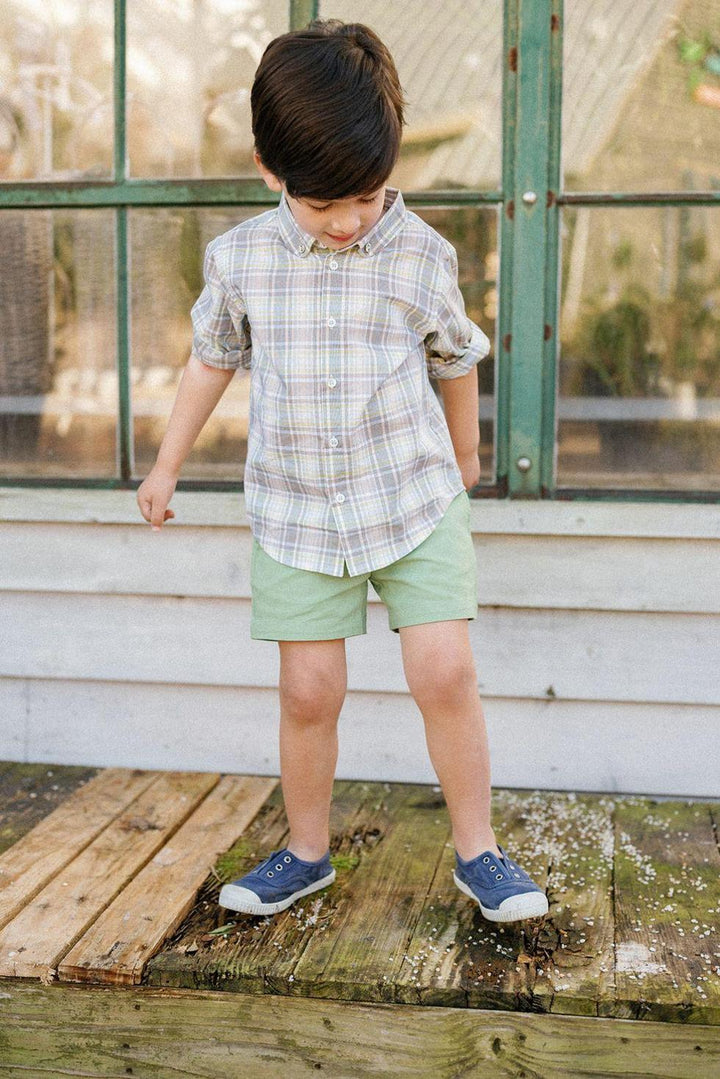 Grayson Shirt in Lemon Sky Check