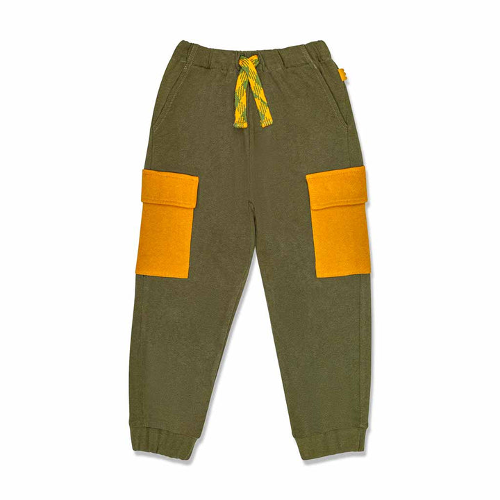 Olive Cargo Pocket Kid Jogger - Olive