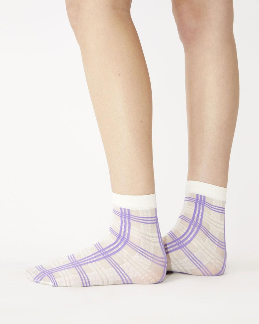 Rodebjer Colab Check Socks - Pearl - OS - Socks