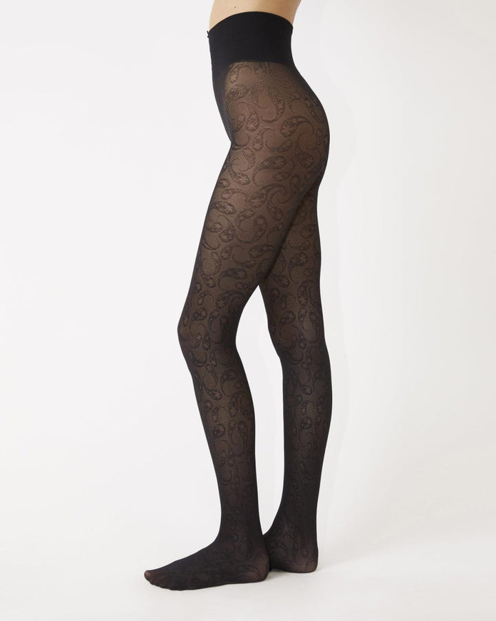 Rodebjer Colab Paisley Tights - Black - Tights