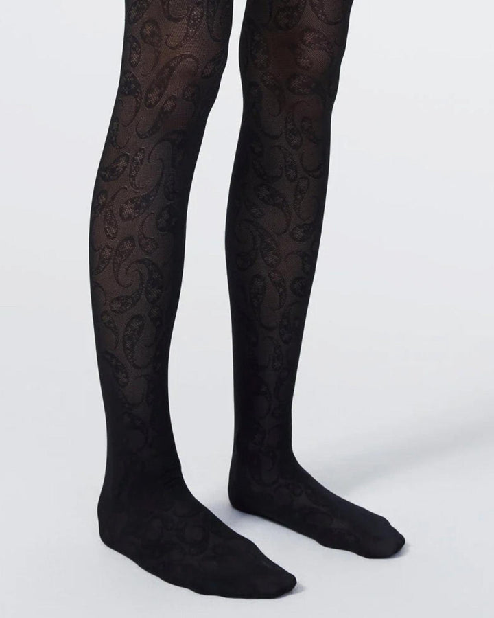 Rodebjer Colab Paisley Tights - Black - Tights