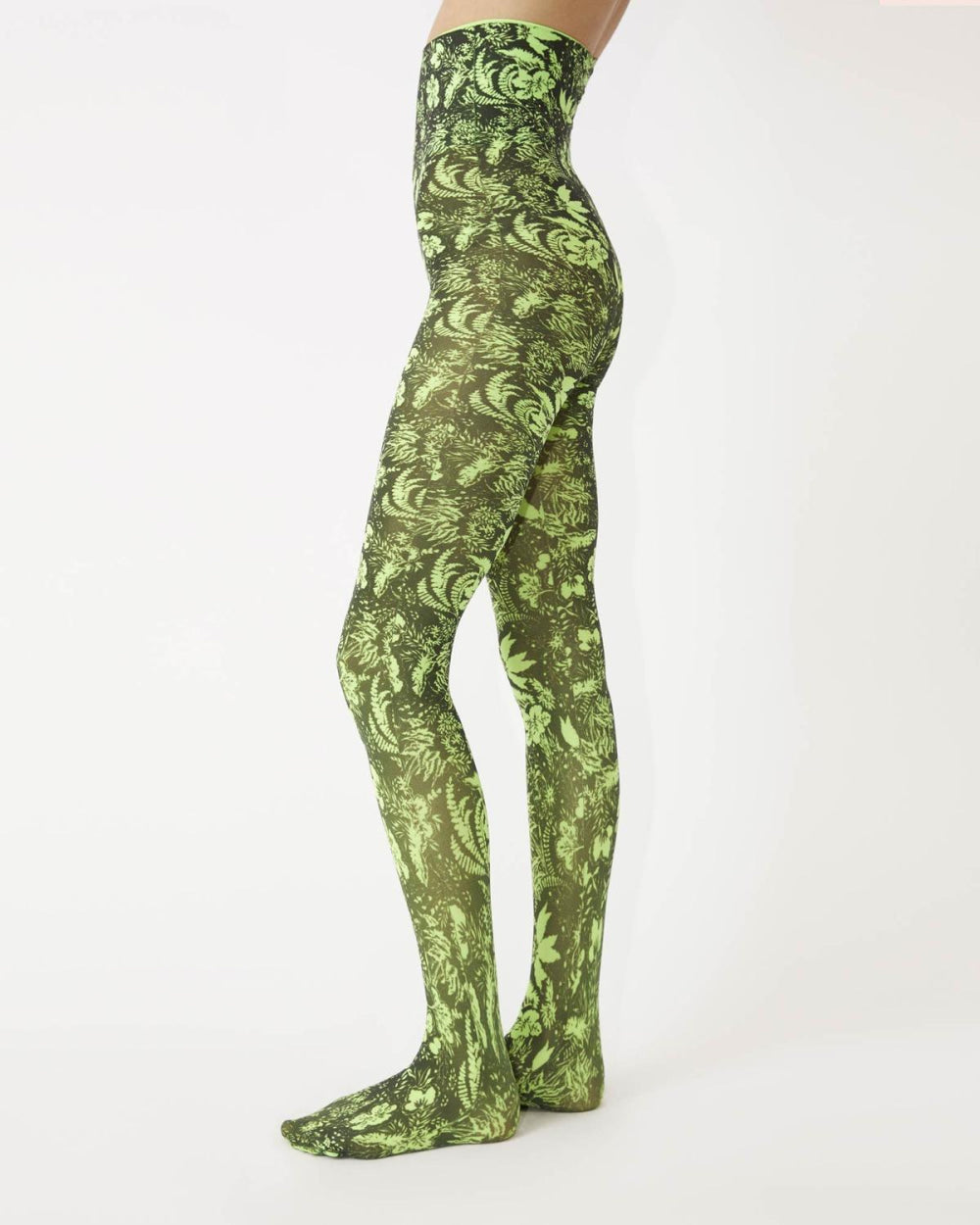Rodebjer Colab Vegetal Tights - Techno Green - Tights