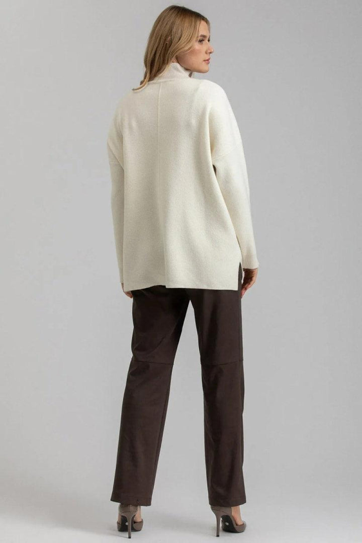 ROMEO Maternity Pants In Vegan Leather - Dark Brown - M - Pants