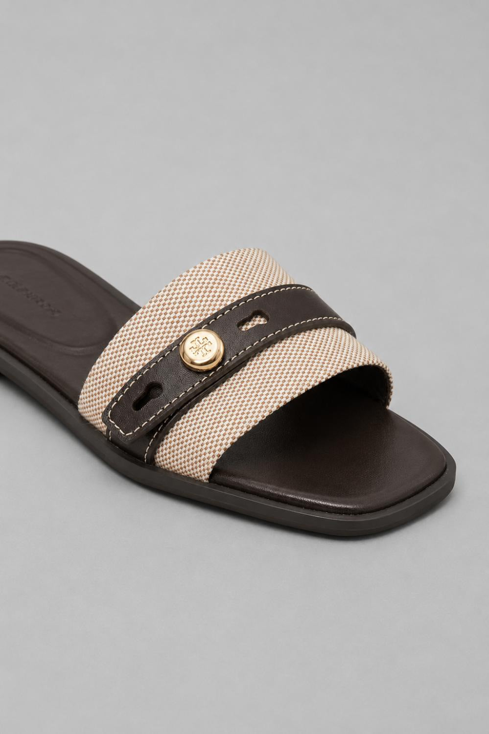 Romy Slide Sandal - Natural/Brown - US 7 (UK 5) - Sandal